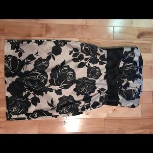 Tan and black floral dress